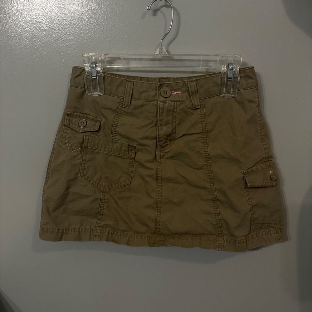 Khaki‎ Cargo Skirt Skort Utility Pockets Y2K Vintage Style (Girls 16R)